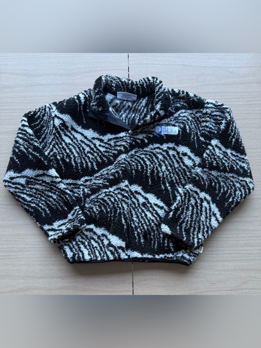 Parks Project Unisex Black & White Sherpa Pullover XS